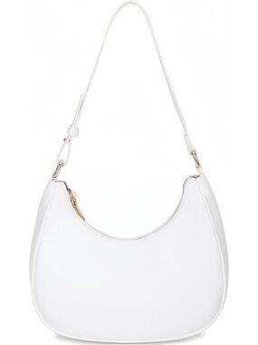 Women Moon White Shoulder Tote Bag Cute Hobo Mini Clutch Zipper Bag